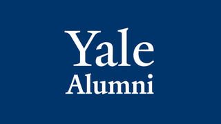 Yale Alumni Logo - White on Blue