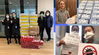 Supplies provided by alumni in Asia have gone to help doctors and hospitals in New Haven and New York.